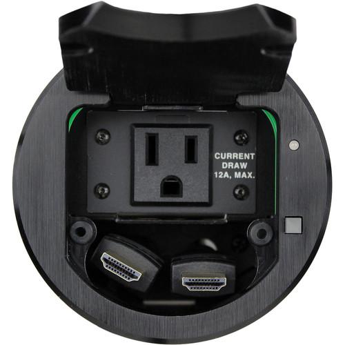 FSR T3-IPS-1B Two-Space IPS Table Box with Two Cable Pull-Through Brackets, Button & LED