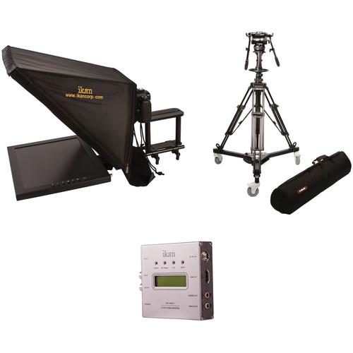 ikan 17" Rod Based Teleprompter for 15mm Rods with Pedestal System and SDI to HDMI Converter