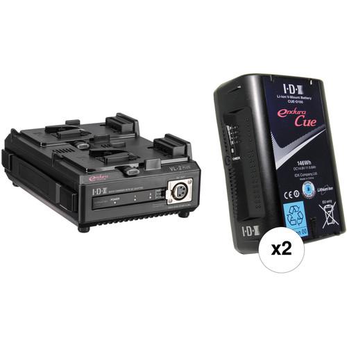 IDX System Technology Endura Cue-D150 V-Mount 2-Battery Kit with 2-Bay Charger