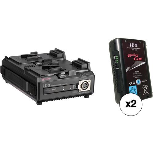 IDX System Technology Two 14.8V 73Wh Li-Ion V-Mount Batteries & Dual Charger PSU Kit