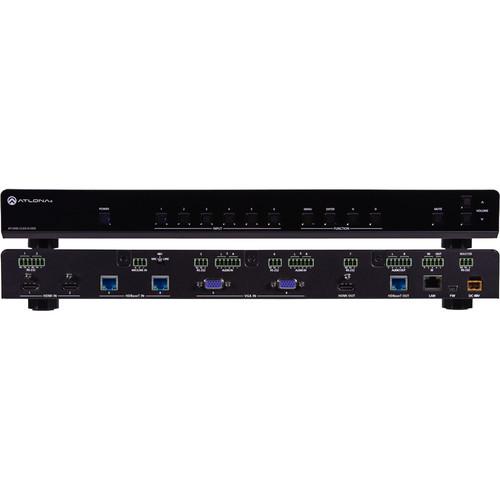 Atlona 4K UHD 6-Input Multi-Format Switcher with Mirrored HDMI & HDBaseT Outputs