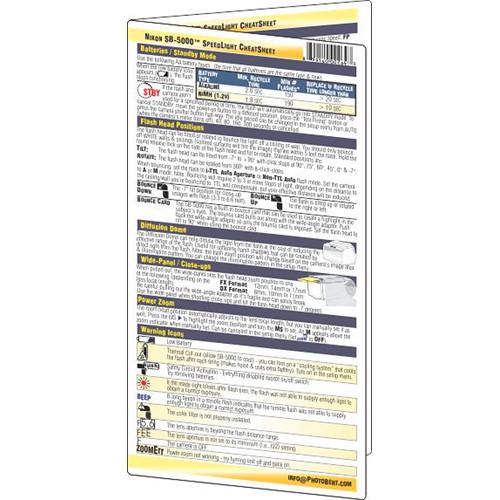 PhotoBert CheatSheet for Nikon SB-5000 Speedlight