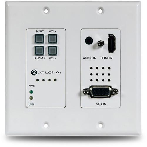 Atlona 2x1 HDMI & VGA Wall Plate Switcher with HDBaseT Ethernet Output