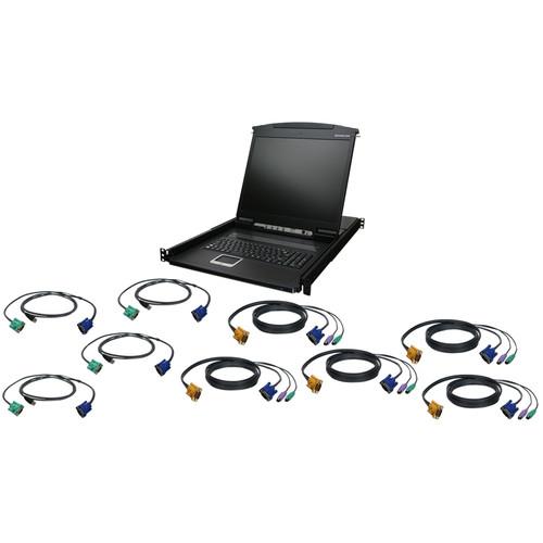 IOGEAR GCL1908KITU 8-Port 19" LCD KVM Drawer Kit with USB KVM Cables