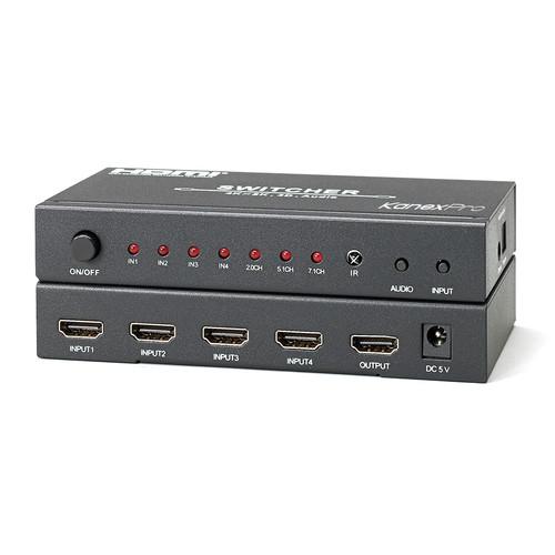 KanexPro 4x1 HDMI Switcher with 4K Support & Audio Output