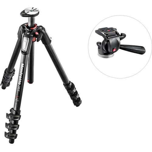 Manfrotto MT055CXPRO4 Carbon Fiber Tripod with 391RC2 Junior 3-Way Pan Tilt Head