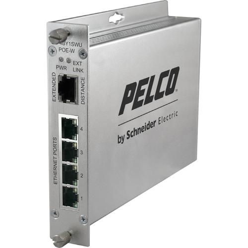 Pelco EthernetConnect EC-4BY1SWC U Series 4-Port UTP Self-Managed PoE Switch with Extended Uplink