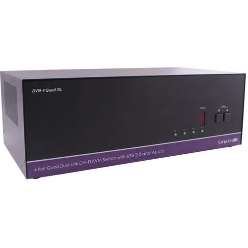 Smart-AVI DVN-4Quad-DLS DVI-D KVM Switch with USB 2.0 Sharing and Audio Support