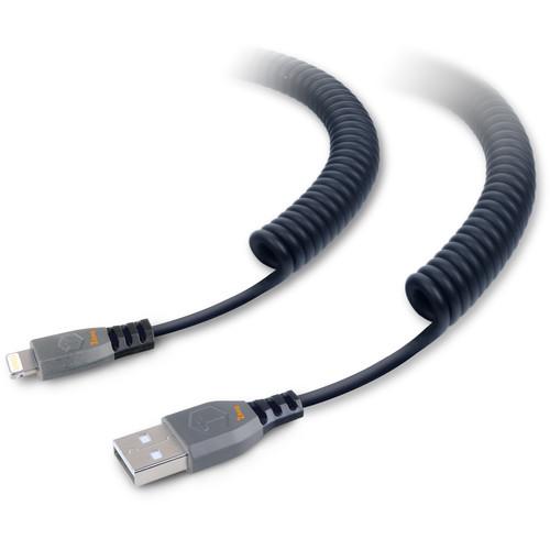 ToughTested USB-A Male to Lightning Male Heavy-Duty Coiled Charging Cable