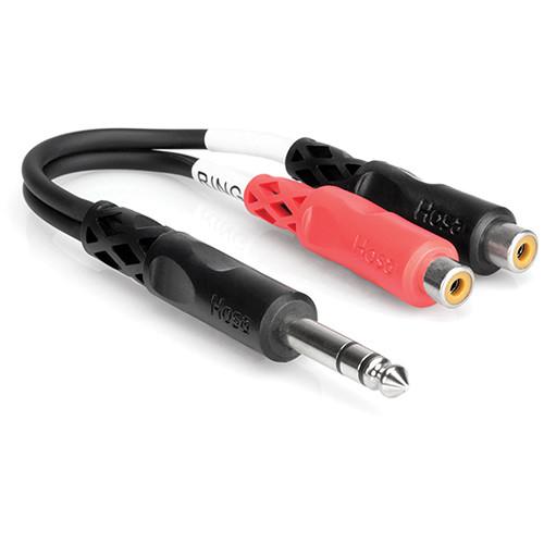Hosa Technology Stereo 1 4" Male to 2 RCA Female Y-Cable - 6"