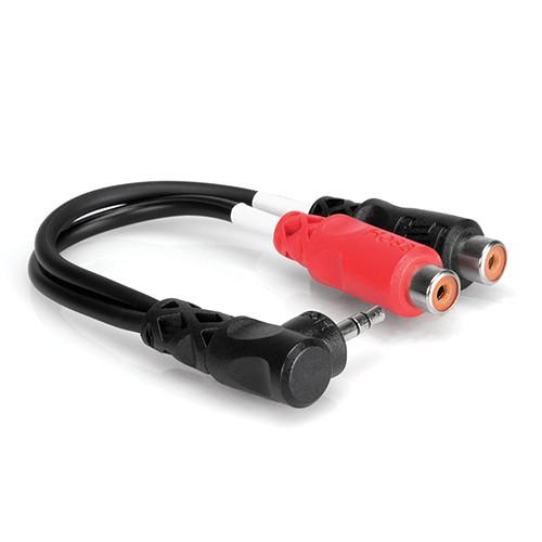 Hosa Technology Stereo 3.5mm Mini Male Angled to 2 RCA Female Y-Cable - 6"