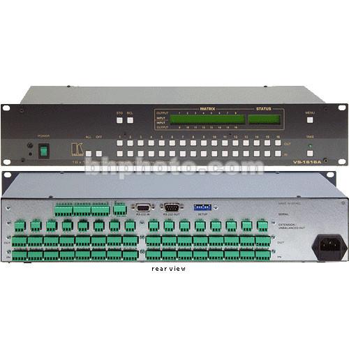 Kramer VS-1616A 16x16 Balanced Stereo Audio Matrix Switcher, Detachable Terminal Blocks, RS-232, Rackmountable