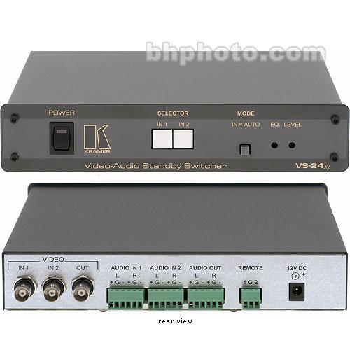 Kramer VS-24XL 2x1 A V Standby Switcher, Composite, Balanced Audio