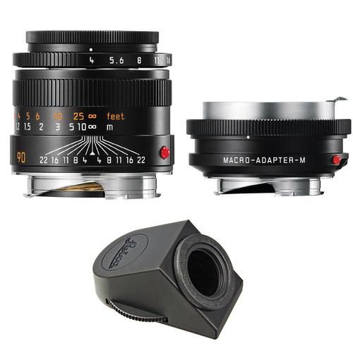 Leica Macro-Elmar-M 90mm f 4 Lens Set with Macro-Adapter and Angle Viewfinder