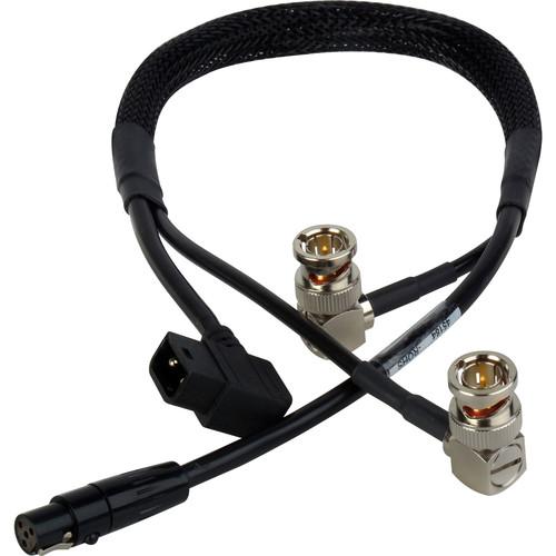 Laird Digital Cinema Power & Video Siamese Viewfinder Cable with Right Angle D-Tap for AJA CION Camera with Cineroid EVF4RVW