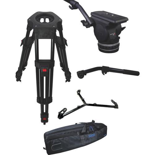 Cartoni Focus 18 Fluid Head with H602 Tripod Legs, Ground Spreader and 2nd Pan Bar
