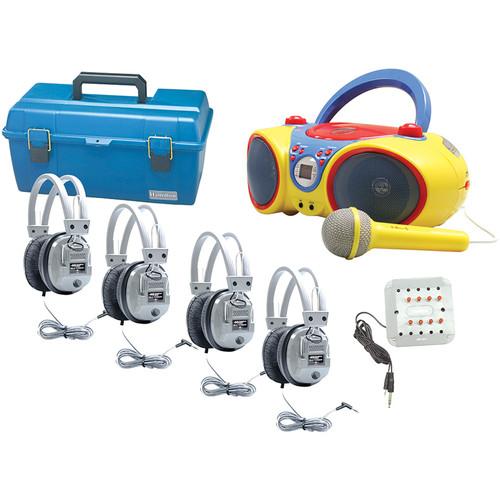 HamiltonBuhl Four Station Kids Deluxe CD Karaoke Boombox Listening Center