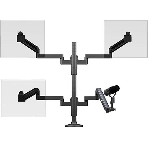 O.C. White Ultima Triple Monitor Arm & Microphone Boom SMS Package