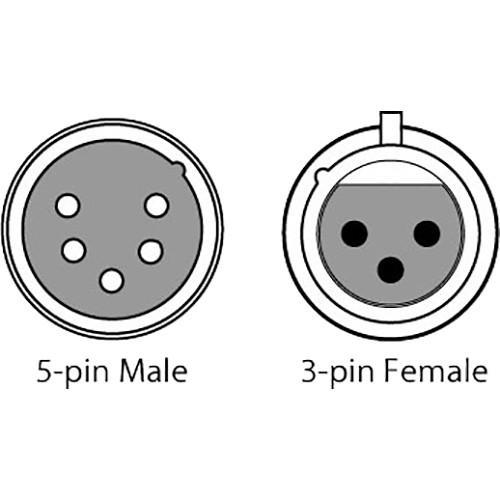 CHAUVET DJ 3-Pin Female to 5-Pin Male DMX Cable