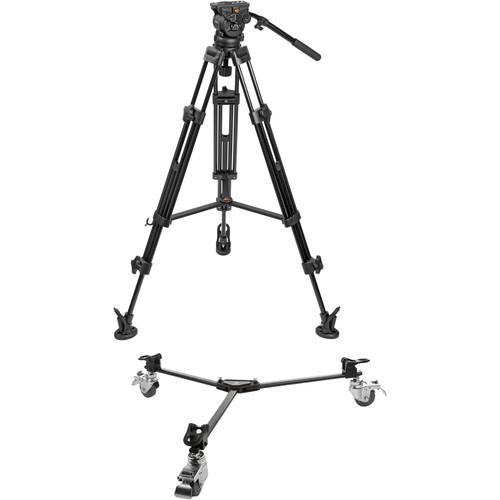 E-Image Two-Stage Aluminum Tripod with EH60 Head & Tripod Dolly Kit