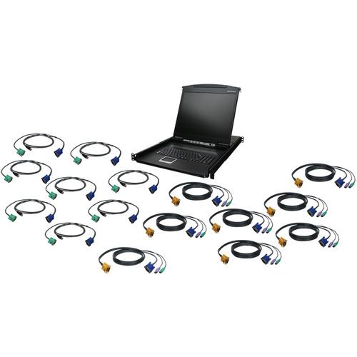 IOGEAR GCL1916KIT 16-Port 19" LCD KVM Drawer Kit with PS 2 and USB KVM Cables