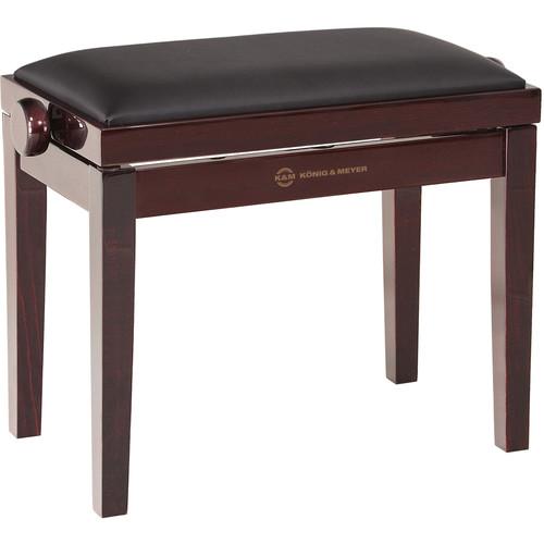 K&M 13751 Piano Bench Wooden Frame with Mahogany Glossy Finish