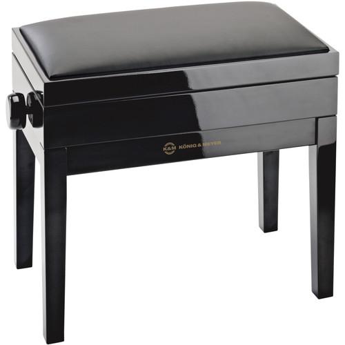 K&M Piano Bench with Sheet Music Storage & Imitation Leather Seat Cushion
