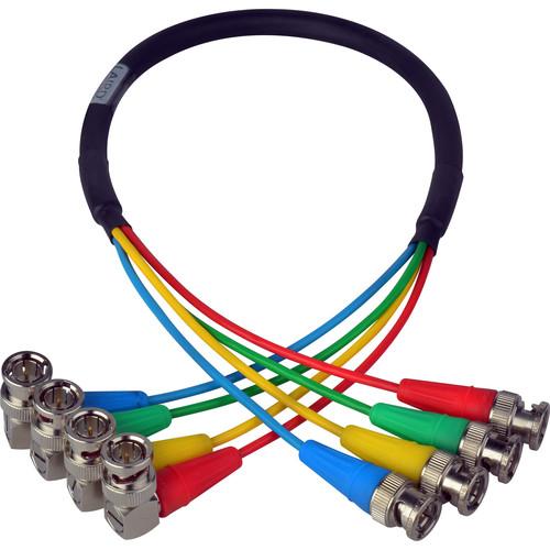 Laird Digital Cinema 4-Channel Right Angle 6G-2k 1080i HD-SDI Video Monitoring Output Cable for AJA CION Camera