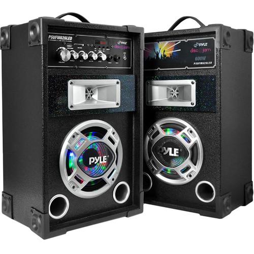 Pyle Pro Disco Jam Dual 6.5" Bookshelf Tower Stereo Speaker System