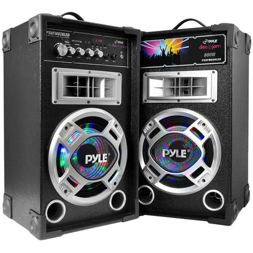 Pyle Pro Disco Jam Dual 8" Bookshelf Tower Stereo Speaker System