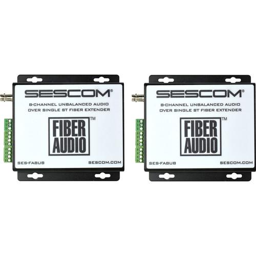 Sescom Eight-Channel Unbalanced Audio over Single ST Fiber Extender Kit