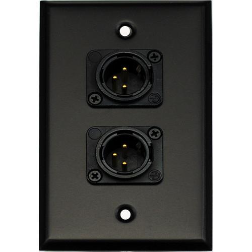 Whirlwind WP1B 2MNS 1-Gang Wall Plate with 2 Neutrik Male XLR Screw Terminals