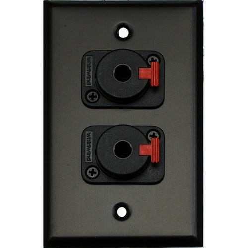 Whirlwind WP1B 2QW 1-Gang Wall Plate with 2 Whirlwind WCQF 1 4" Terminals