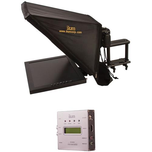 ikan 17" Rod Based Teleprompter for 15mm Rods with SDI to HDMI Converter