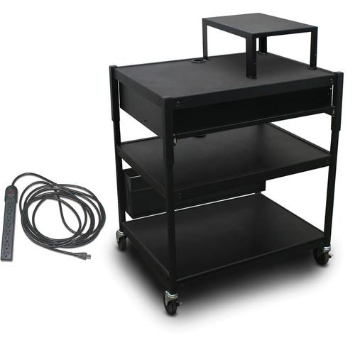 Marvel Spartan Series Adjustable Cart with 1 Pull-Out Front Shelf, Expansion Shelf, and Electrical Cord
