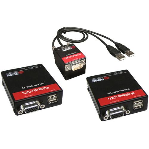 Rose Electronics MultiStation CATx Dual Access USB, VGA KVM to Single CPU Extender Kit