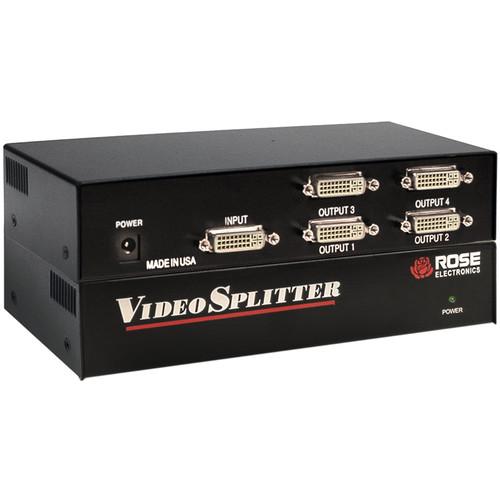 Rose Electronics Video Splitter DVI - One Video Input Four Video Output