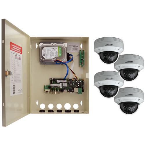 Speco Technologies 4-Channel HD-TVI Wall Mount DVR with 4 HD-TVI Outdoor IR Dome Cameras