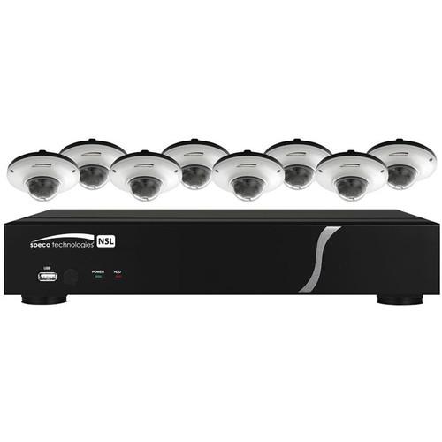 Speco Technologies One 8-Channel N8NSL NVR with Eight O2MD2 Full HD 1080p 2MP Indoor Outdoor Mini Dome Cameras