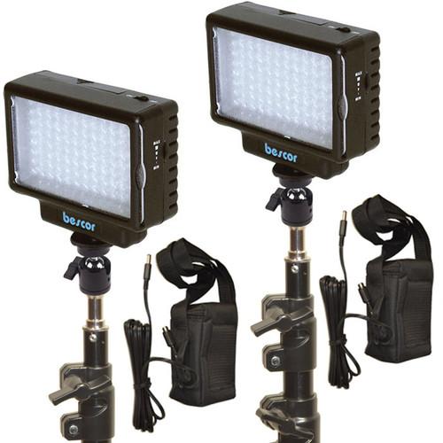 Bescor LED-70 Daylight Studio 2-Light Battery Kit