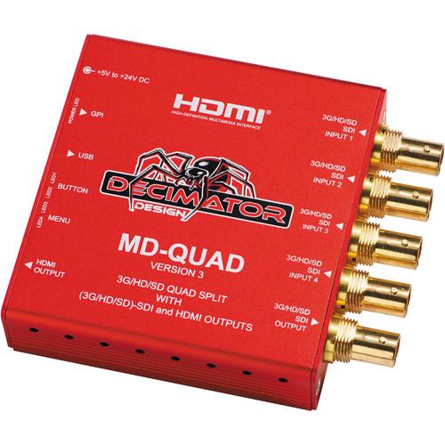 DECIMATOR MD-QUAD 3G HD SD-SDI Quad Split Multi-Viewer with SD HD 3G-SDI & HDMI Outputs Version 3