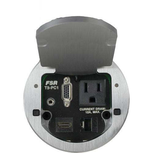 FSR T3-PC1D-2B 3.5" HDMI Round Table Box with 2 Buttons and LEDs