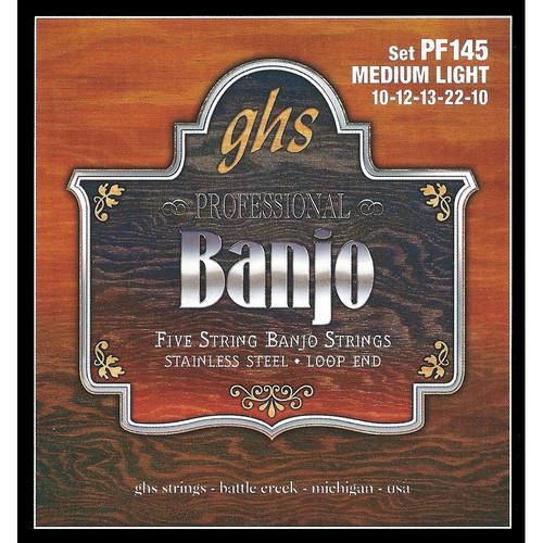 GHS PF145 Medium Light Stainless Steel Banjo Strings