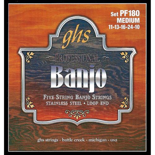 GHS PF180 Medium Stainless Steel Banjo Strings