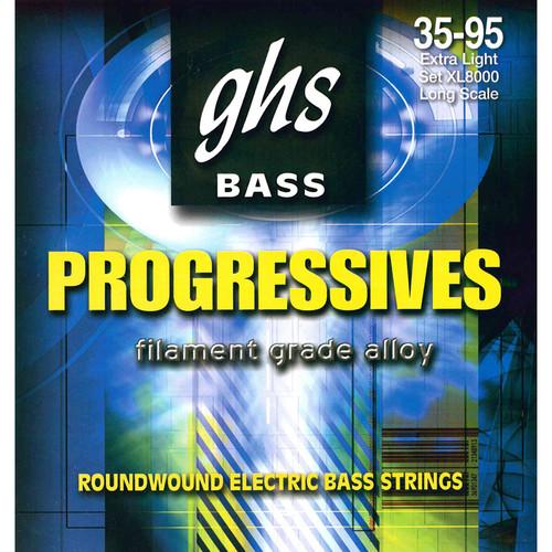 GHS XL8000 Extra Light Bass Progressives Roundwound Electric Bass Strings