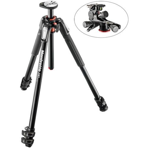 Manfrotto MT190XPRO3 Aluminum Tripod with XPRO Geared 3-Way Pan Tilt Head Kit