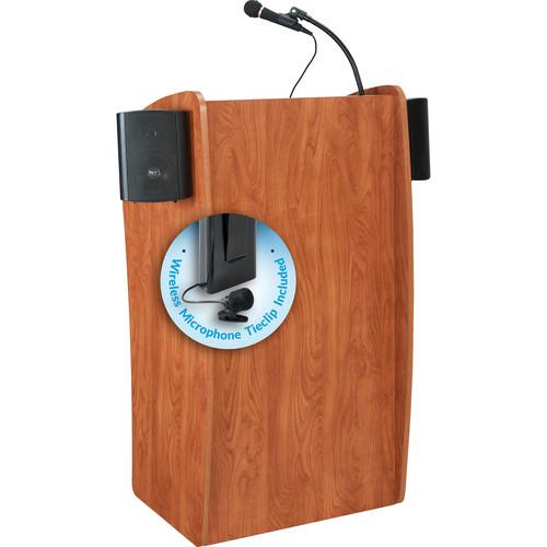 Oklahoma Sound 611-S The Vision Lectern with LMW-6 Tie Clip Lavalier Wireless Microphone