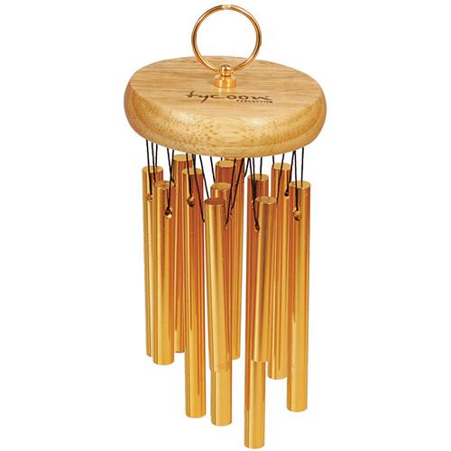 Tycoon Percussion 18 Gold Plated Hand Chimes on Siam Oak Bar