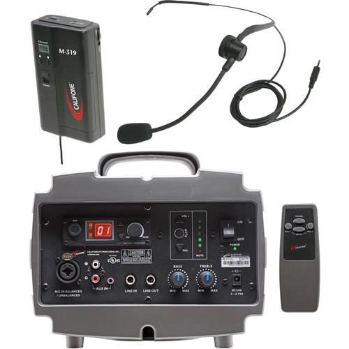 Califone PA329M Wireless PresentationPro PA System with M319 Beltpack Transmitter & HBM319 Headset Microphone