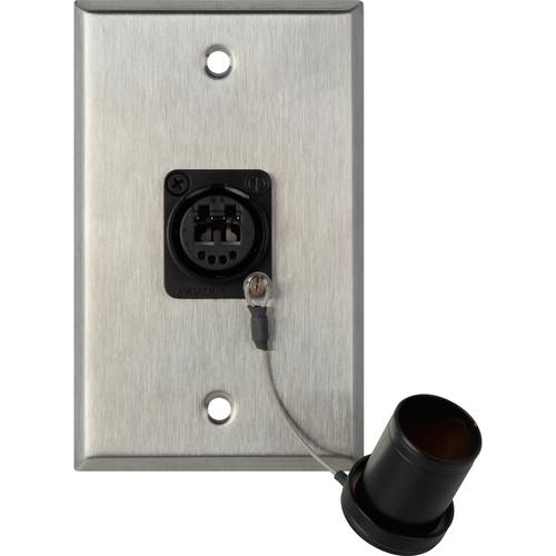 Camplex 1-Gang Stainless Steel Wall Plate with One OpticalCON Duo Fiber Optic Connector and Dust Cap
